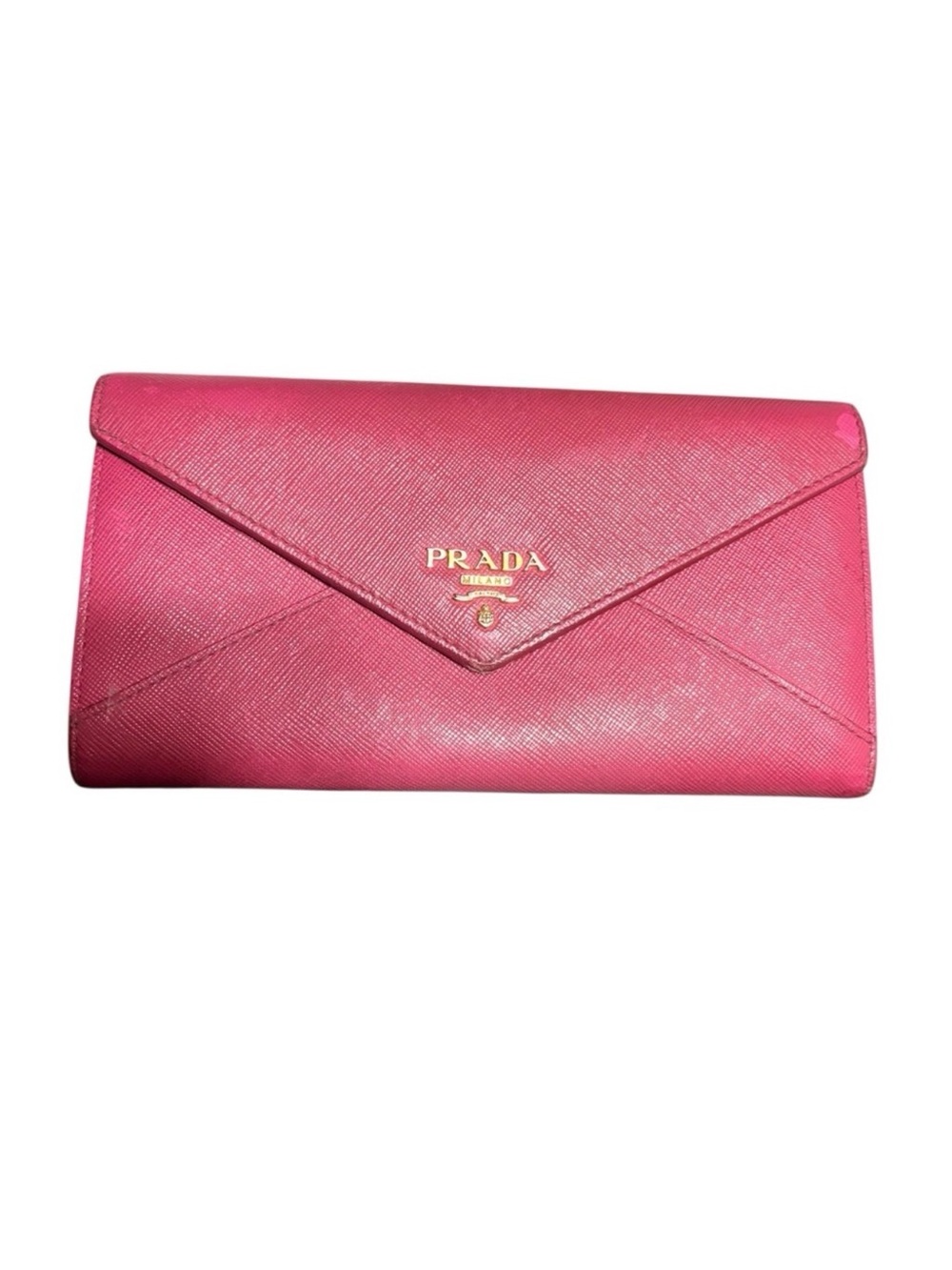 Prada Fuchsia Pink Leather Wallet color fade a bit as shown Vintage - Picture 1 of 8